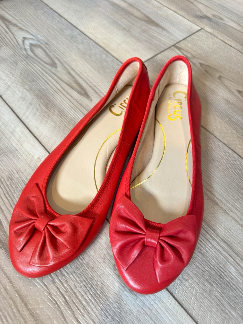 Circus by Sam Edelman Red Leather Bow Ballet Flats – Size 8.5